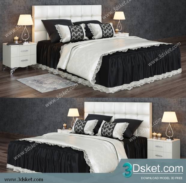 3D Model Bed Free Download Giường 293