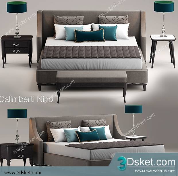 3D Model Bed Free Download Giường 294