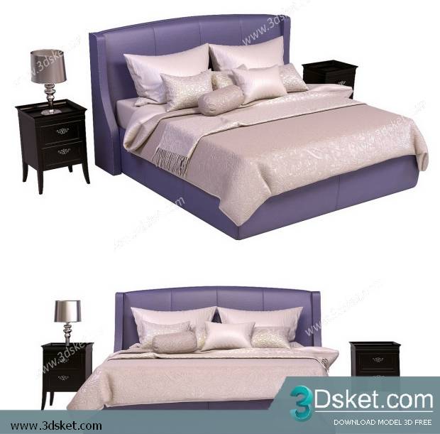 3D Model Bed Free Download Giường 296