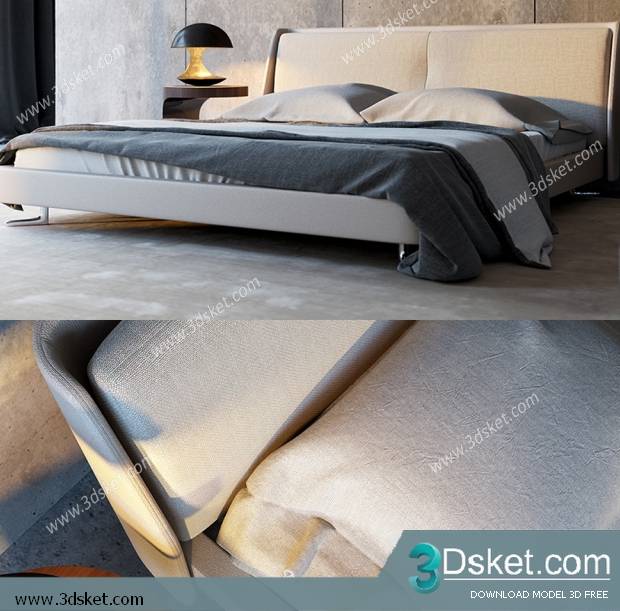 3D Model Bed Free Download Giường 297