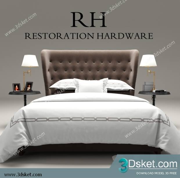 3D Model Bed Free Download Giường 300