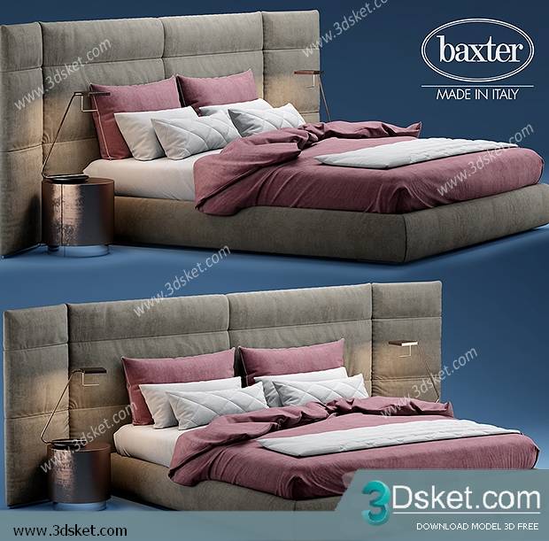 3D Model Bed Free Download Giường 301