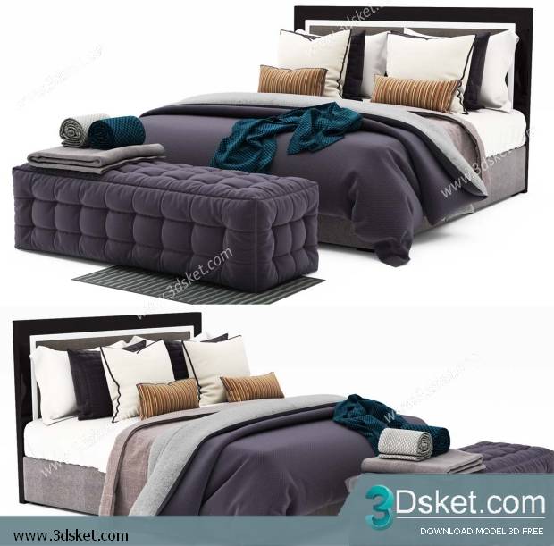 3D Model Bed Free Download Giường 309