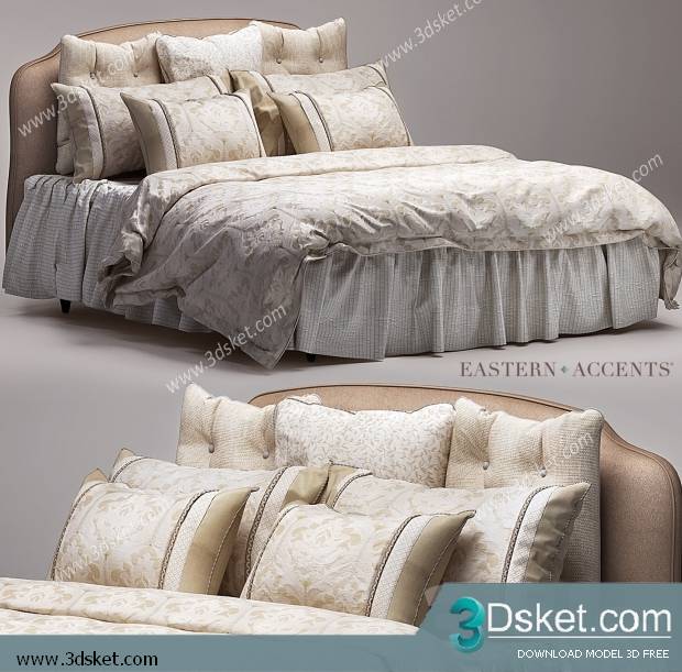 3D Model Bed Free Download Giường 314