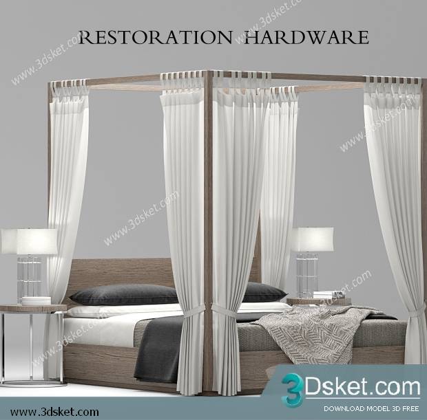 3D Model Bed Free Download Giường 317