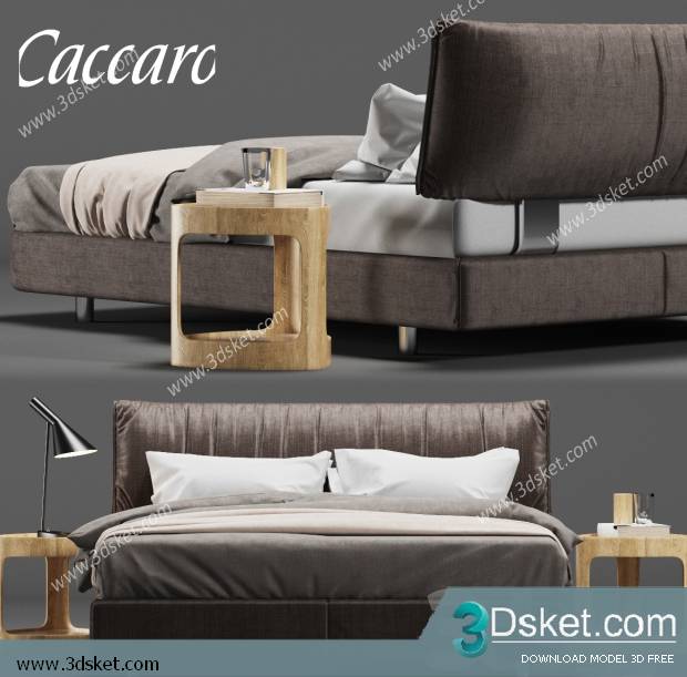 3D Model Bed Free Download Giường 318