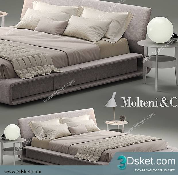 3D Model Bed Free Download Giường 326