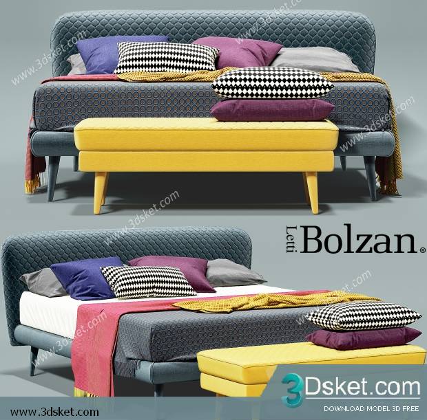 3D Model Bed Free Download Giường 327