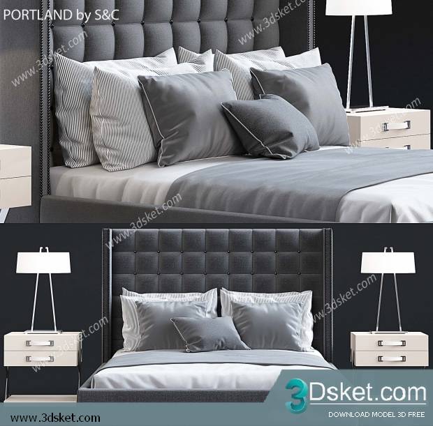 3D Model Bed Free Download Giường 328