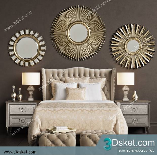 3D Model Bed Free Download Giường 330