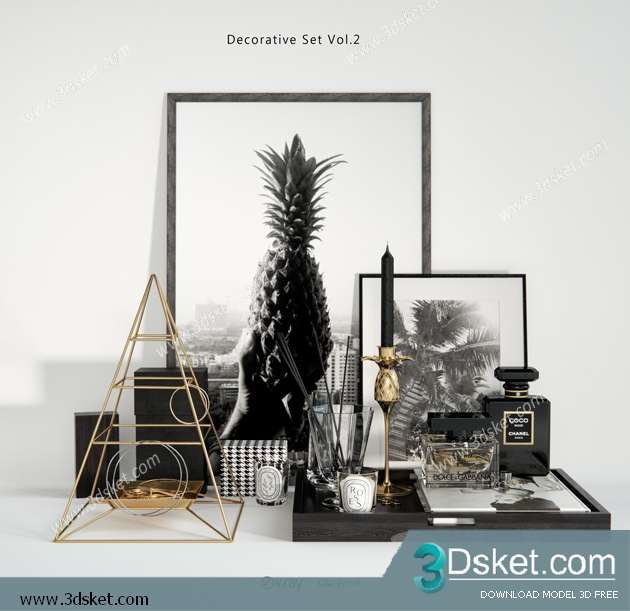 Free Download Decorative set 3D Model 0355