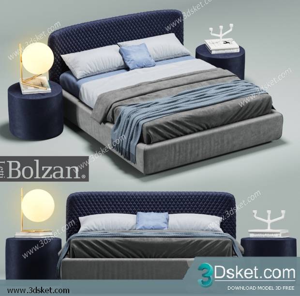 3D Model Bed Free Download Giường 331
