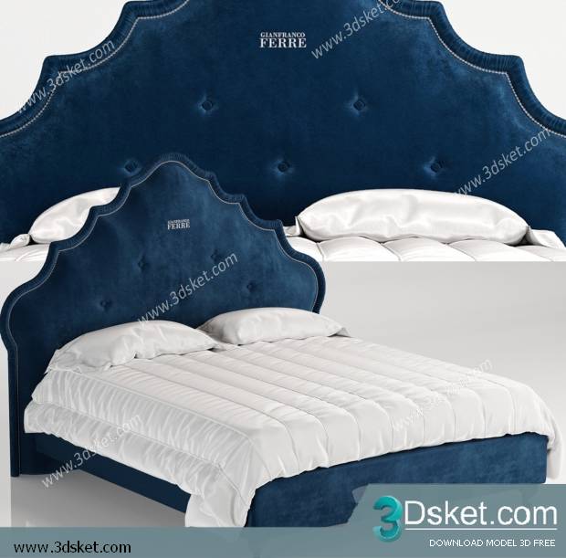 3D Model Bed Free Download Giường 332
