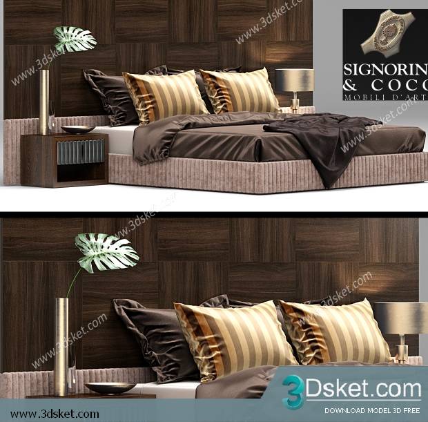 3D Model Bed Free Download Giường 335