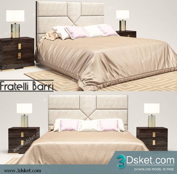 3D Model Bed Free Download Giường 336