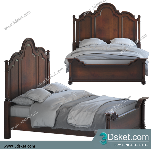 3D Model Bed Free Download Giường 339