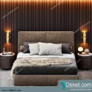 3D Model Bed Free Download Giường 343
