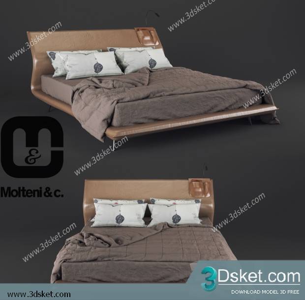 3D Model Bed Free Download Giường 355