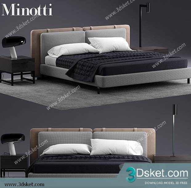 3D Model Bed Free Download Giường 367