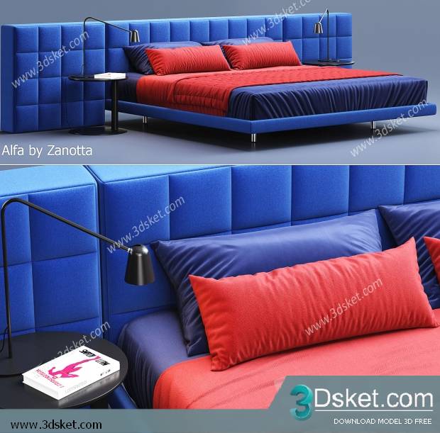 3D Model Bed Free Download Giường 370