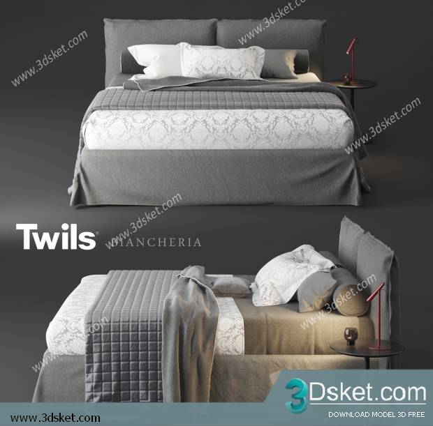 3D Model Bed Free Download Giường 371