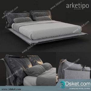 3D Model Bed Free Download Giường 376
