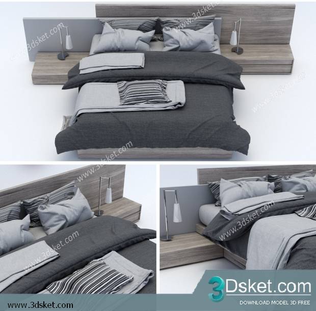 3D Model Bed Free Download Giường 379