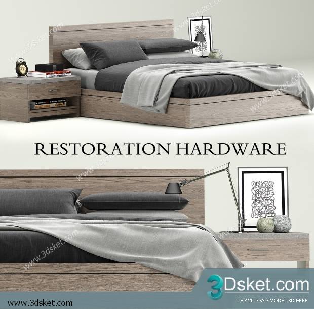 3D Model Bed Free Download Giường 383