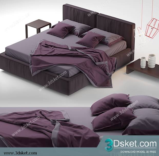 3D Model Bed Free Download Giường 399