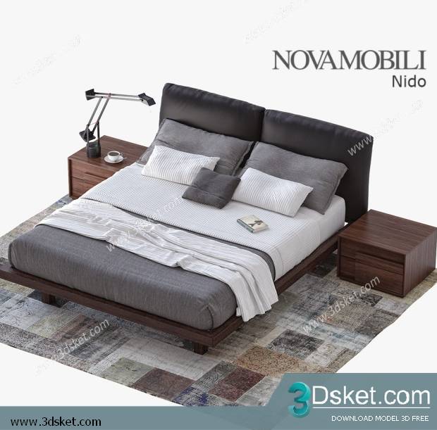 3D Model Bed Free Download Giường 402