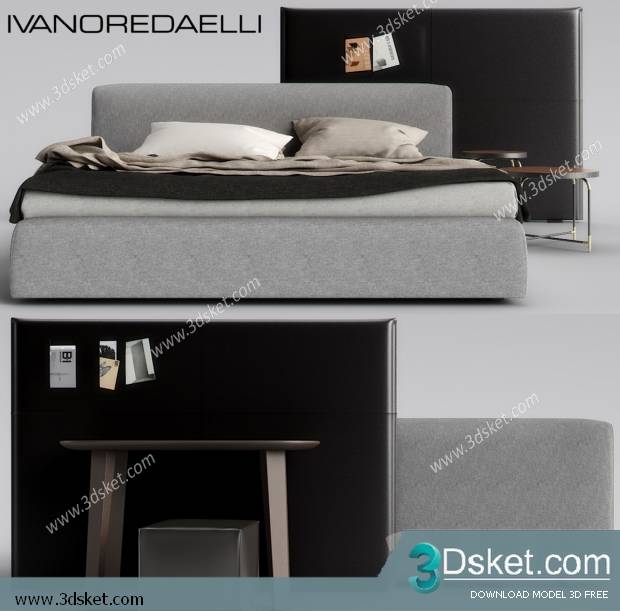 3D Model Bed Free Download Giường 411