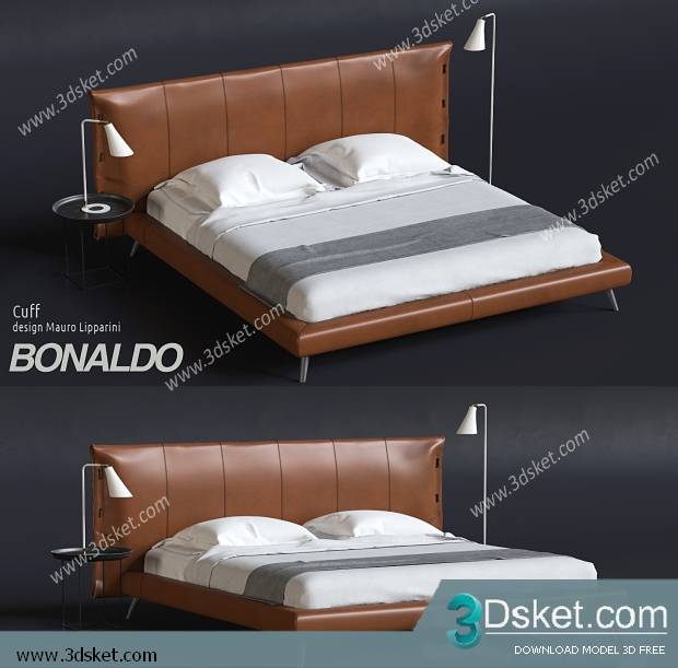 3D Model Bed Free Download Giường 414