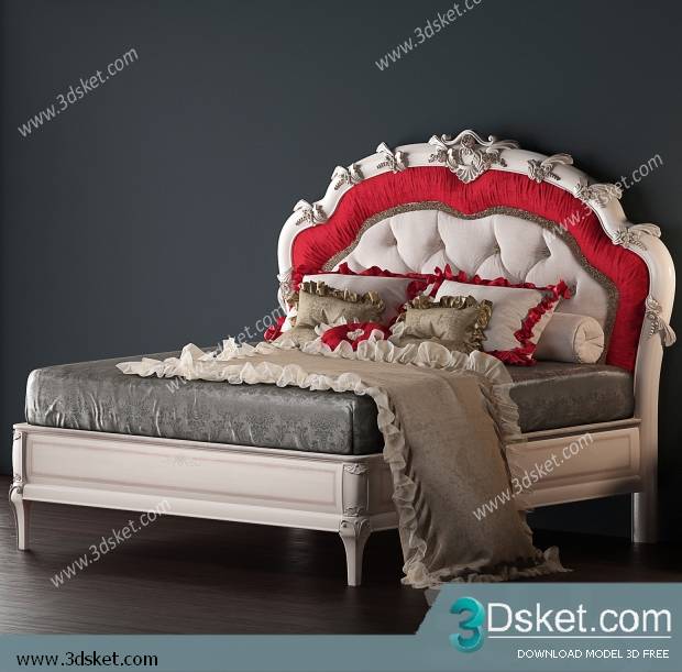 3D Model Bed Free Download Giường 421