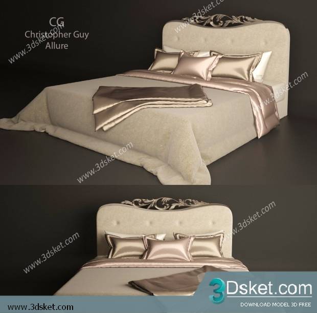 3D Model Bed Free Download Giường 423