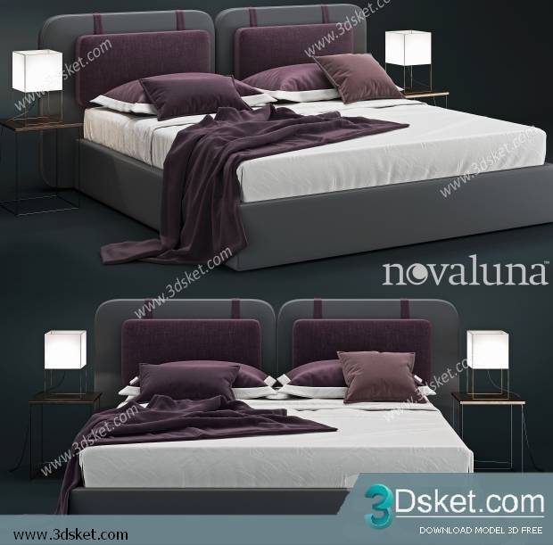 3D Model Bed Free Download Giường 424
