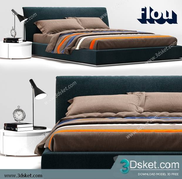 3D Model Bed Free Download Giường 431
