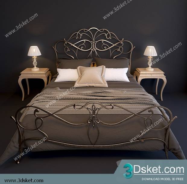 3D Model Bed Free Download Giường 441