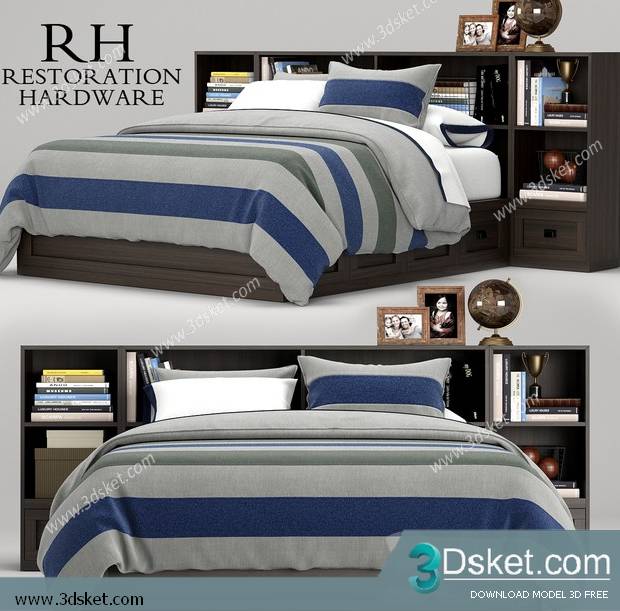 3D Model Bed Free Download Giường 442