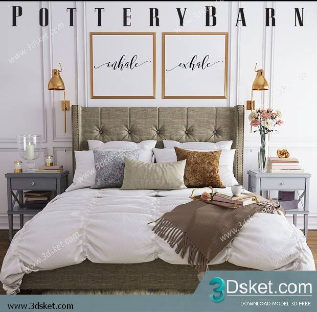 3D Model Bed Free Download Giường 448