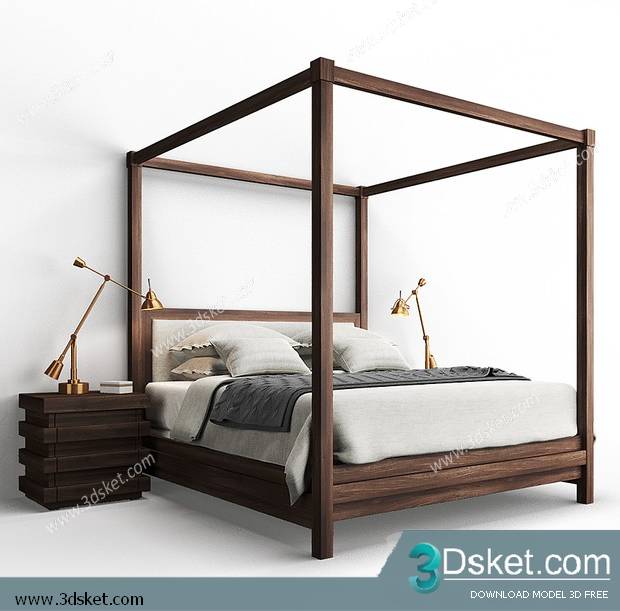 3D Model Bed Free Download Giường 449
