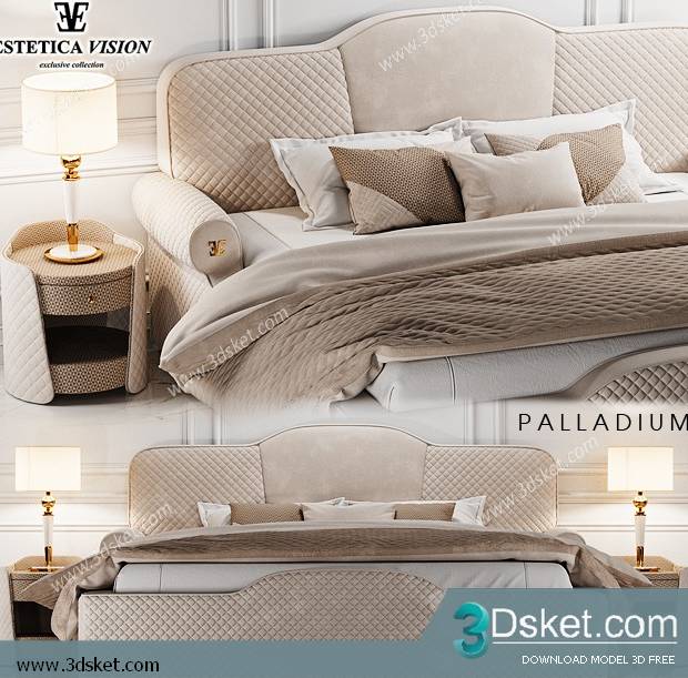 3D Model Bed Free Download Giường 451