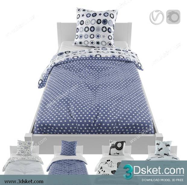 3D Model Bed Free Download Giường 452