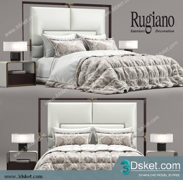 3D Model Bed Free Download Giường 454