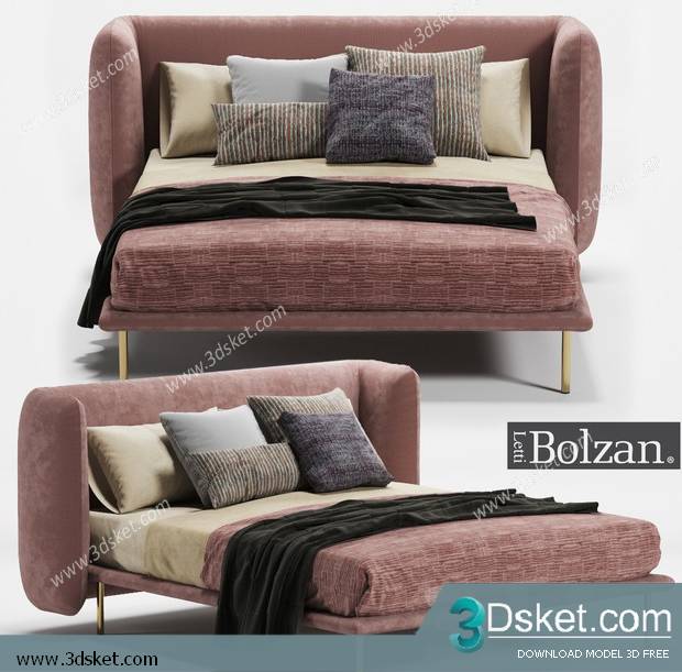 3D Model Bed Free Download Giường 455