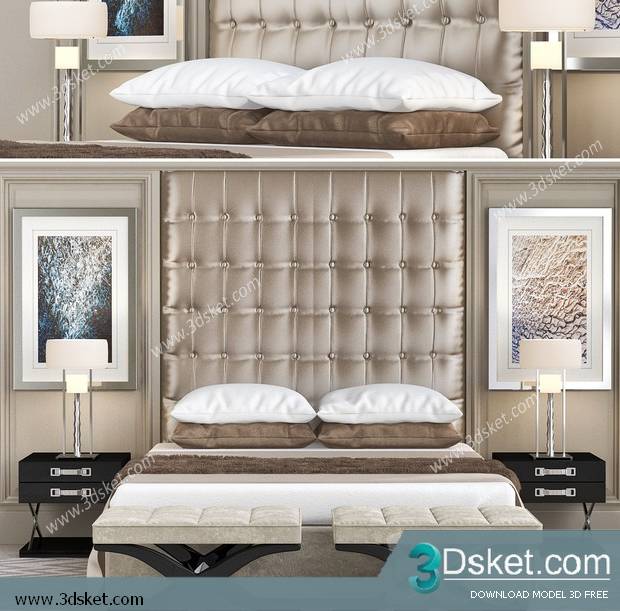 3D Model Bed Free Download Giường 460