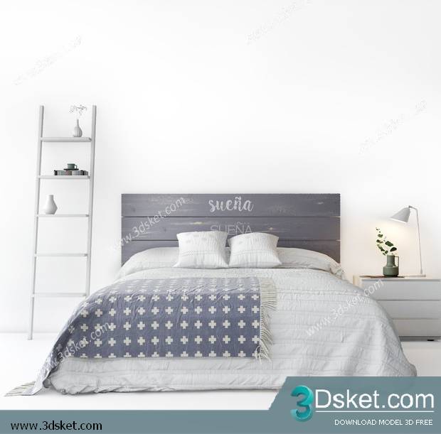 3D Model Bed Free Download Giường 467