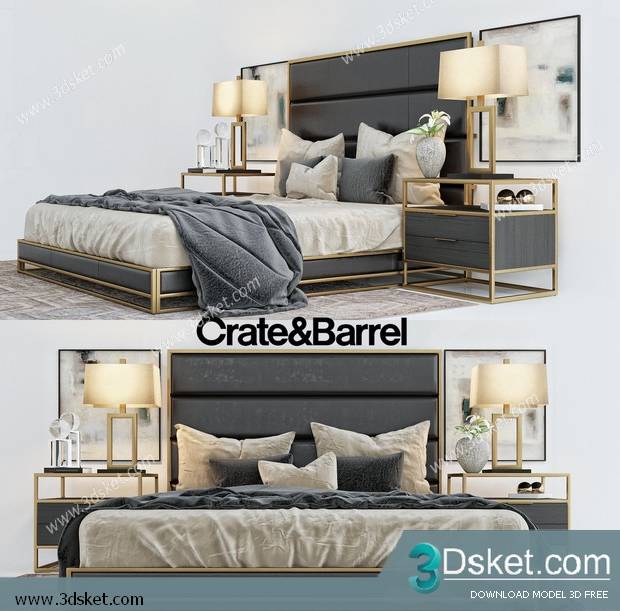 3D Model Bed Free Download Giường 468