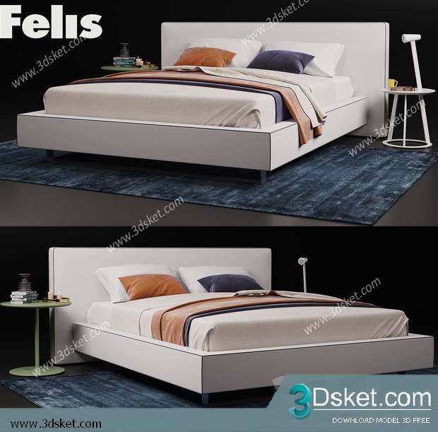 3D Model Bed Free Download Giường 469