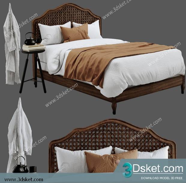 3D Model Bed Free Download Giường 472
