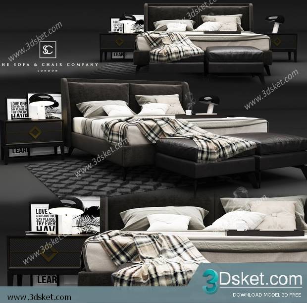 3D Model Bed Free Download Giường 473